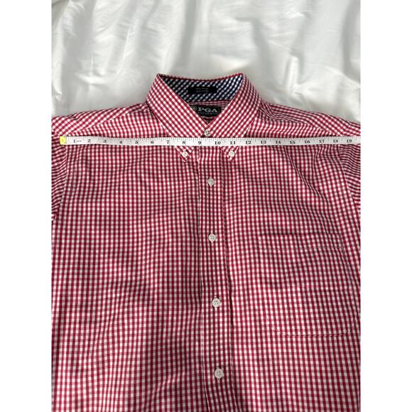 PGA Authentic Preppy Red Gingham Button Down Shirt | Men's Size L - Picture 12 of 12